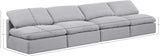 Indulge Grey Linen Textured Fabric Modular Sofa 141Grey-S4 Meridian Furniture