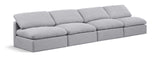 Indulge Grey Linen Textured Fabric Modular Sofa 141Grey-S4 Meridian Furniture