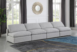 Indulge Grey Linen Textured Fabric Modular Sofa 141Grey-S4 Meridian Furniture