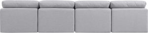 Indulge Grey Linen Textured Fabric Modular Sofa 141Grey-S4 Meridian Furniture