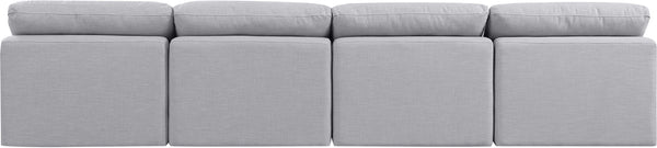 Indulge Grey Linen Textured Fabric Modular Sofa 141Grey-S4 Meridian Furniture