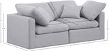 Indulge Grey Linen Textured Fabric Modular Sofa 141Grey-S70 Meridian Furniture