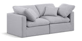 Indulge Grey Linen Textured Fabric Modular Sofa 141Grey-S70 Meridian Furniture