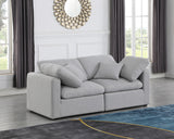 Indulge Grey Linen Textured Fabric Modular Sofa 141Grey-S70 Meridian Furniture