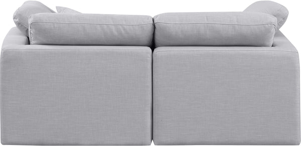 Indulge Grey Linen Textured Fabric Modular Sofa 141Grey-S70 Meridian Furniture