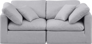Indulge Grey Linen Textured Fabric Modular Sofa 141Grey-S70 Meridian Furniture