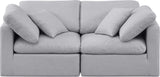 Indulge Grey Linen Textured Fabric Modular Sofa 141Grey-S70 Meridian Furniture