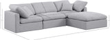 Indulge Grey Linen Textured Fabric Modular Sectional 141Grey-Sec4A Meridian Furniture