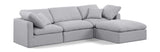 Indulge Grey Linen Textured Fabric Modular Sectional 141Grey-Sec4A Meridian Furniture