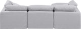 Indulge Grey Linen Textured Fabric Modular Sectional 141Grey-Sec4A Meridian Furniture