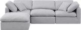 Indulge Grey Linen Textured Fabric Modular Sectional 141Grey-Sec4A Meridian Furniture