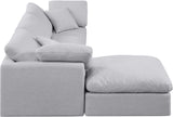 Indulge Grey Linen Textured Fabric Modular Sectional 141Grey-Sec4A Meridian Furniture