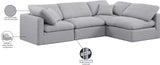 Indulge Grey Linen Textured Fabric Modular Sectional 141Grey-Sec4B Meridian Furniture