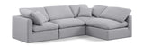 Indulge Grey Linen Textured Fabric Modular Sectional 141Grey-Sec4B Meridian Furniture