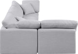 Indulge Grey Linen Textured Fabric Modular Sectional 141Grey-Sec4B Meridian Furniture