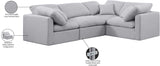 Indulge Grey Linen Textured Fabric Modular Sectional 141Grey-Sec4C Meridian Furniture