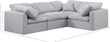 Indulge Grey Linen Textured Fabric Modular Sectional 141Grey-Sec4C Meridian Furniture