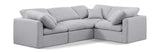 Indulge Grey Linen Textured Fabric Modular Sectional 141Grey-Sec4C Meridian Furniture