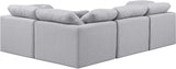 Indulge Grey Linen Textured Fabric Modular Sectional 141Grey-Sec4C Meridian Furniture