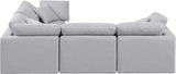 Indulge Grey Linen Textured Fabric Modular Sectional 141Grey-Sec4C Meridian Furniture