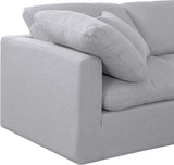 Indulge Grey Linen Textured Fabric Modular Sectional 141Grey-Sec4C Meridian Furniture