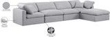 Indulge Grey Linen Textured Fabric Modular Sectional 141Grey-Sec5A Meridian Furniture