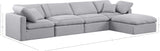 Indulge Grey Linen Textured Fabric Modular Sectional 141Grey-Sec5A Meridian Furniture