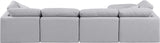 Indulge Grey Linen Textured Fabric Modular Sectional 141Grey-Sec5A Meridian Furniture