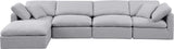 Indulge Grey Linen Textured Fabric Modular Sectional 141Grey-Sec5A Meridian Furniture