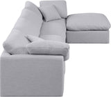 Indulge Grey Linen Textured Fabric Modular Sectional 141Grey-Sec5A Meridian Furniture