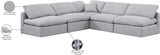 Indulge Grey Linen Textured Fabric Modular Sectional 141Grey-Sec5B Meridian Furniture