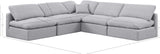 Indulge Grey Linen Textured Fabric Modular Sectional 141Grey-Sec5B Meridian Furniture