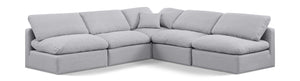 Indulge Grey Linen Textured Fabric Modular Sectional 141Grey-Sec5B Meridian Furniture