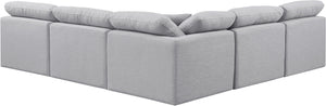 Indulge Grey Linen Textured Fabric Modular Sectional 141Grey-Sec5B Meridian Furniture