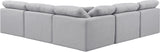 Indulge Grey Linen Textured Fabric Modular Sectional 141Grey-Sec5B Meridian Furniture