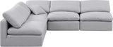 Indulge Grey Linen Textured Fabric Modular Sectional 141Grey-Sec5B Meridian Furniture