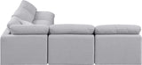 Indulge Grey Linen Textured Fabric Modular Sectional 141Grey-Sec5B Meridian Furniture