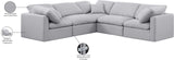 Indulge Grey Linen Textured Fabric Modular Sectional 141Grey-Sec5C Meridian Furniture