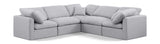 Indulge Grey Linen Textured Fabric Modular Sectional 141Grey-Sec5C Meridian Furniture