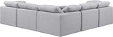 Indulge Grey Linen Textured Fabric Modular Sectional 141Grey-Sec5C Meridian Furniture