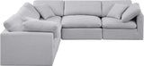 Indulge Grey Linen Textured Fabric Modular Sectional 141Grey-Sec5C Meridian Furniture