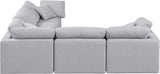 Indulge Grey Linen Textured Fabric Modular Sectional 141Grey-Sec5C Meridian Furniture