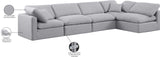 Indulge Grey Linen Textured Fabric Modular Sectional 141Grey-Sec5D Meridian Furniture