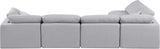 Indulge Grey Linen Textured Fabric Modular Sectional 141Grey-Sec5D Meridian Furniture