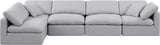 Indulge Grey Linen Textured Fabric Modular Sectional 141Grey-Sec5D Meridian Furniture