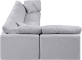 Indulge Grey Linen Textured Fabric Modular Sectional 141Grey-Sec5D Meridian Furniture