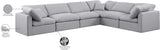 Indulge Grey Linen Textured Fabric Modular Sectional 141Grey-Sec6A Meridian Furniture