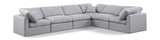 Indulge Grey Linen Textured Fabric Modular Sectional 141Grey-Sec6A Meridian Furniture