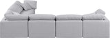 Indulge Grey Linen Textured Fabric Modular Sectional 141Grey-Sec6A Meridian Furniture