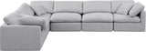 Indulge Grey Linen Textured Fabric Modular Sectional 141Grey-Sec6A Meridian Furniture